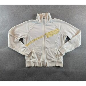 Vintage Nike‎ Girls Youth Large 14-16 Spellout Mock Neck Sweatshirt Full Zip Y2K